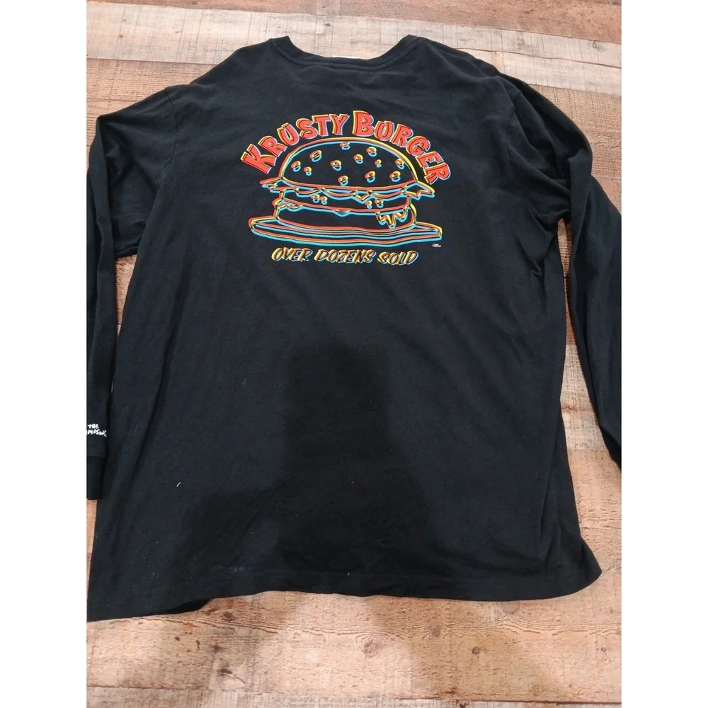 Adidas X The Simpsons Shirt Men's XL Krusty Burger Long Sleeve Tee‎ Black 2512